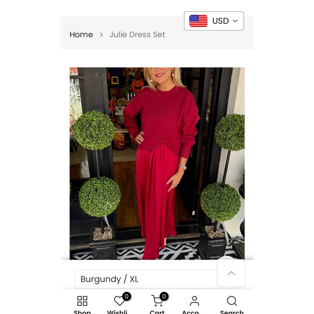 Elegant Burgundy Dress Set